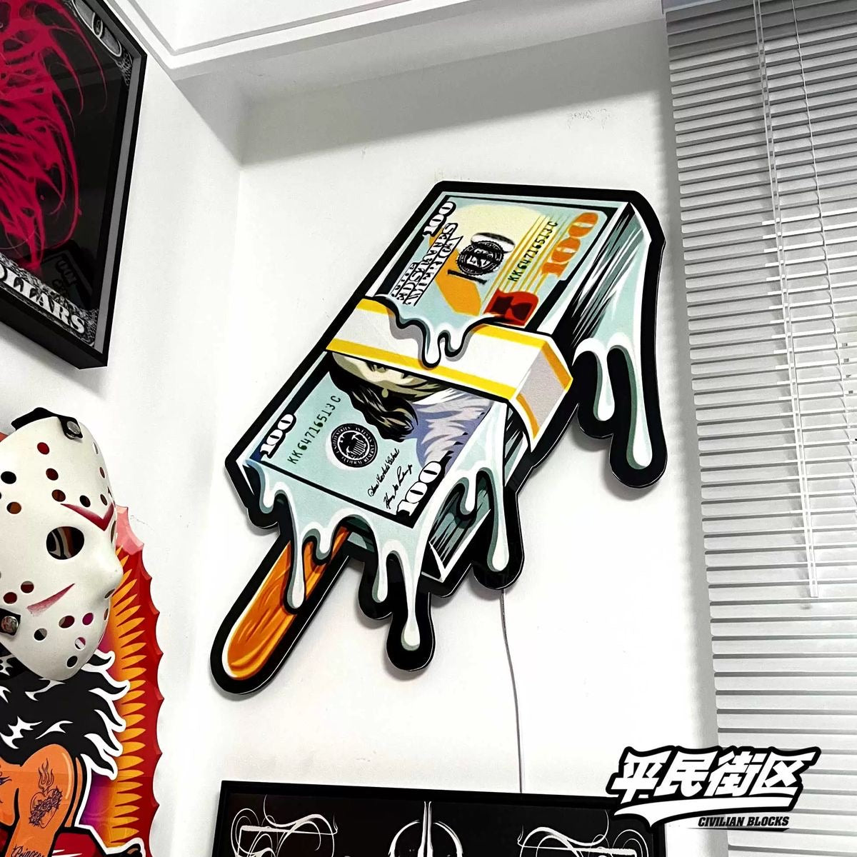 Melting Money" Pop Art Wall Decor – Luxury Street Art Sculpture